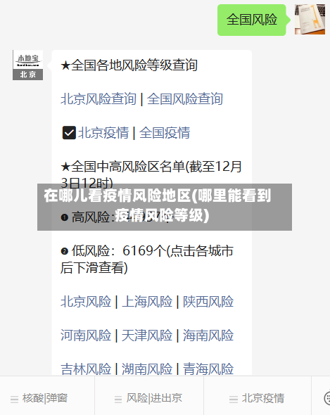 在哪儿看疫情风险地区(哪里能看到疫情风险等级)-第3张图片