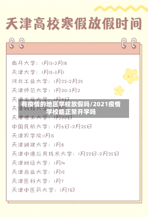 有疫情的地区学校放假吗/2021疫情学校能正常开学吗