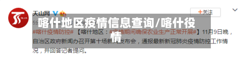 喀什地区疫情信息查询/喀什役情-第2张图片