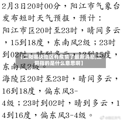 【二阳哪块地区有疫情了最新消息,二阳指的是什么意思啊】-第2张图片