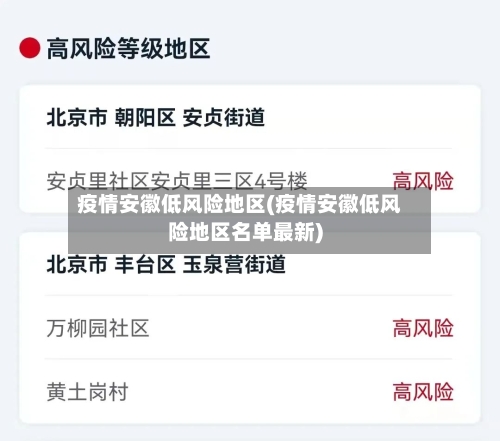 疫情安徽低风险地区(疫情安徽低风险地区名单最新)-第2张图片