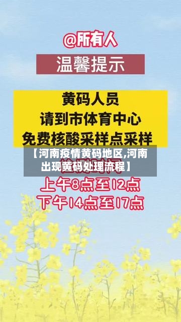 【河南疫情黄码地区,河南出现黄码处理流程】