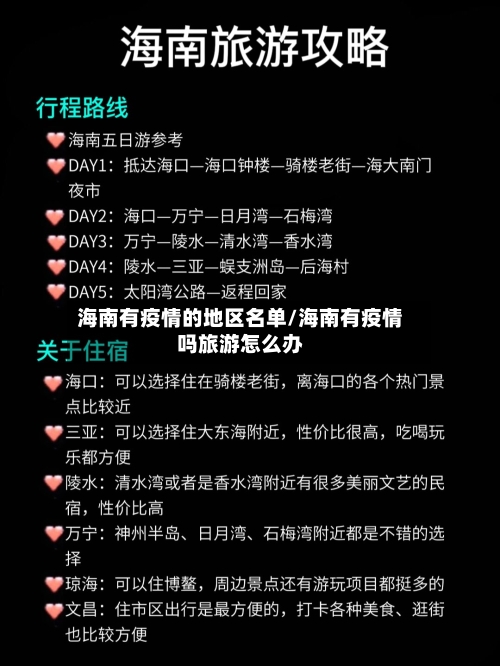 海南有疫情的地区名单/海南有疫情吗旅游怎么办
